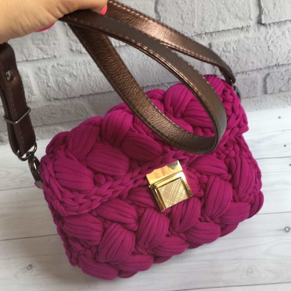 Handmade wicker bag .